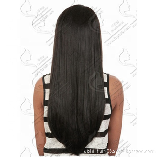 A large number of wholesale Top Quality synthetic hair long Yaki straight black and brown fashion wigs for young women